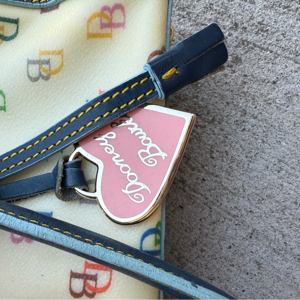 Dooney & Bourke Navy Trim Multicolor Logo Tote - Picture 6 of 9